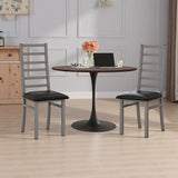 Metal Dining Chairs With Steel Legg, High Back Armless Design
