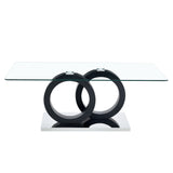 Contemporary Style Glass Top Coffee Table