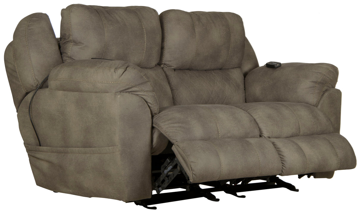 Flynn - Power Lay Flat Rocking Loveseat With Power Adjustable Headrest & Lumbar And Dual Heat & Massage - Fig