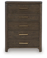 Radkin - Five Drawer Chest - Burnished Brown