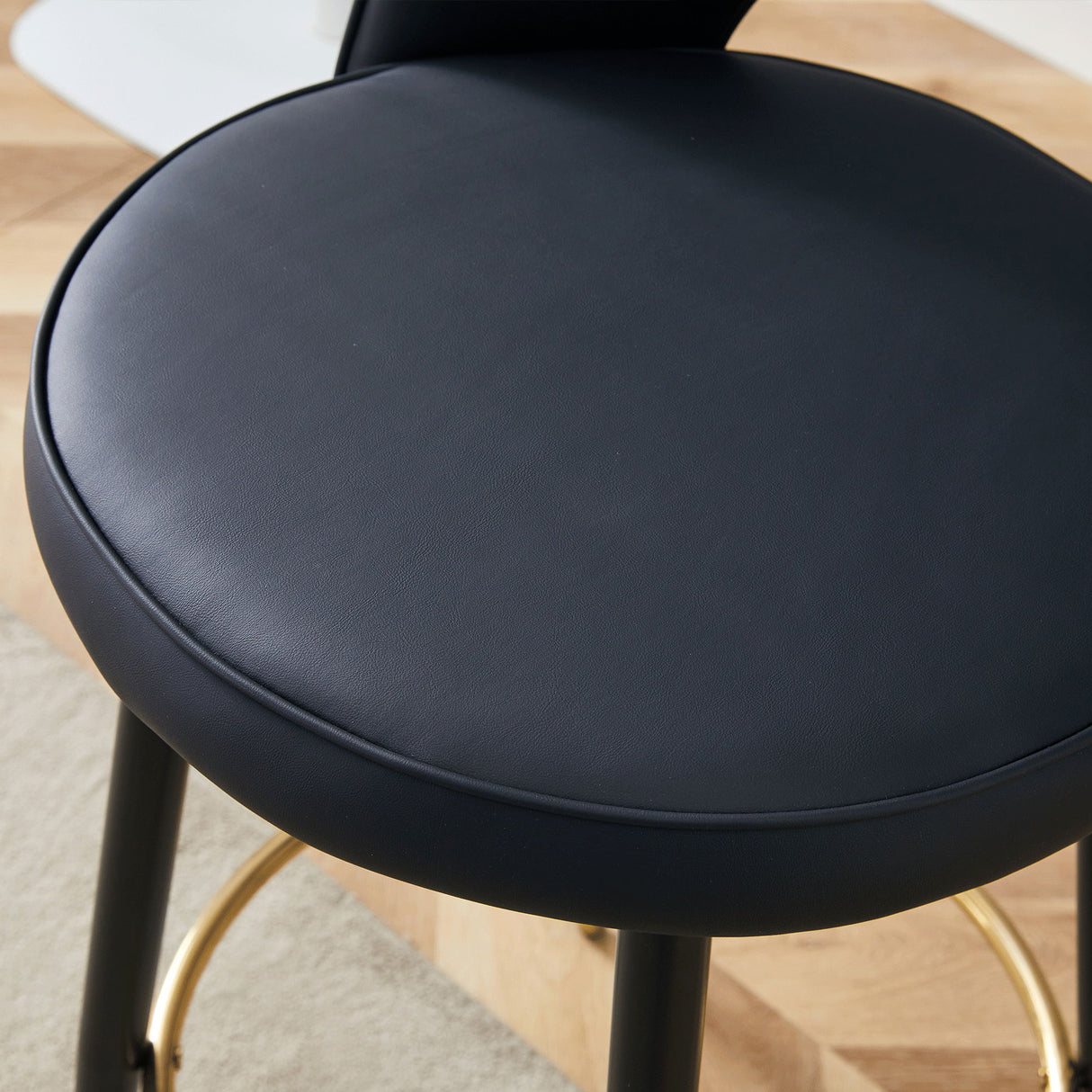 Modern Upholstered 360° Rotatable Bar Chair With Metal Legs For Dining Room (Set of 2)