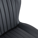 Minimalist Ergonomic Dining Chair (Set of 4) With Curved Cushions And Metal Frame - Black