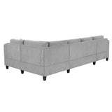 U Shaped Sectional Sofa, Corner Living Room Couch With Built In Cup Holders, Storage, USB Ports