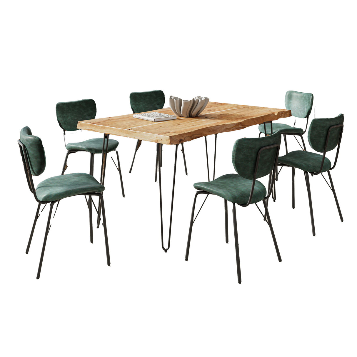 Nature's Edge - 7 Piece Upholstered Dining Set - Natural