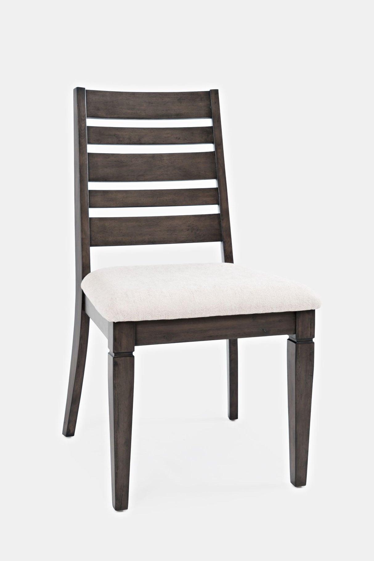 Lincoln Square - Ladderback Chair (Set of 2) - Medium Brown And White Fabric