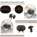 Gia - Round Extendable Dining Table With 16" Leaf Wood