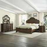 Royale - 5 Piece Queen Bedroom Set (2 Nightstands) - Dark Brown