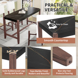 5 Piece Counter Height Dining Set, Bar Table With 4 Upholstered Chairs