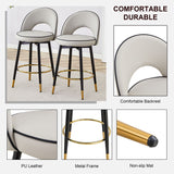 Modern Upholstered 360° Rotatable Bar Chair With Metal Legs For Dining Room (Set of 2)