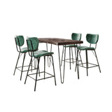 Nature's Edge - 5 Piece Counter Set With Modern Barstools - Slate