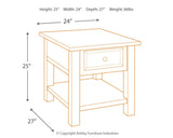 Tyler Creek - Rectangular End Table - Grayish Brown / Black
