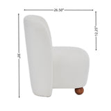 Modern Low Back Accent Upholstered Armless Living Room Chairs, Round Feet