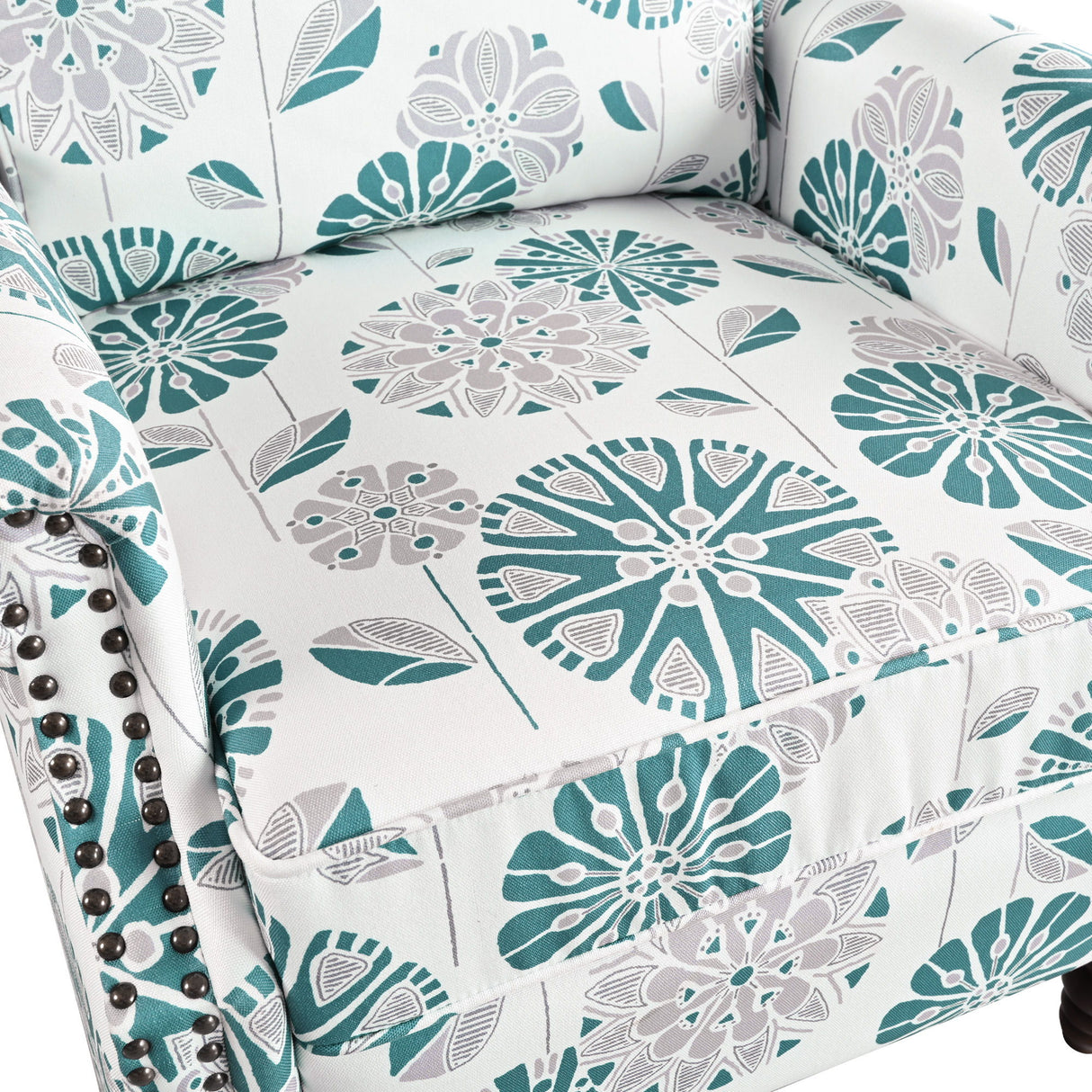 Push Back Recliner Chair Upholstered Recliner Armchair With Classic Wing Back And Solid Gourd-Shaped Legs