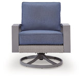 Half Moon Beach - Swivel Lounge With Cushion - Blue / Gray