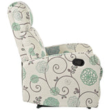 Modern Manual Recliner, Home Theater Chair With Adjustable Backrest For Living Room - Beige / Blue