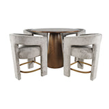 Gwen - 5 Piece Counter Dining Set - Dark Brown Table