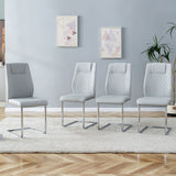 Modern Dining Chairs With Padded Seat, Metal Legs