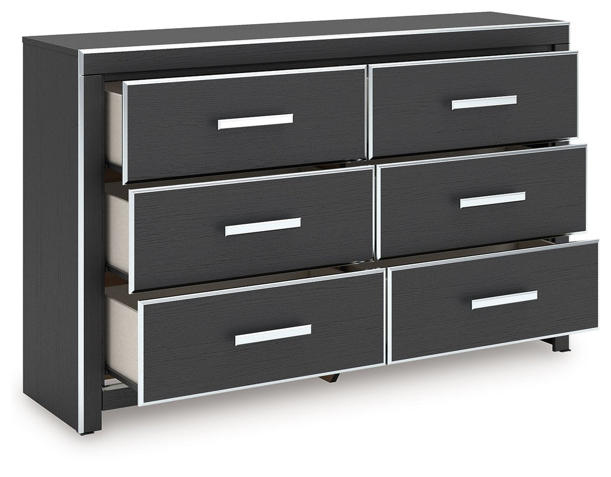 Zuraleus - Black - Six Drawer Dresser