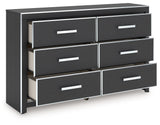 Zuraleus - Black - Six Drawer Dresser