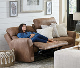 Justine - Lay Flat Reclining Loveseat - Burlap