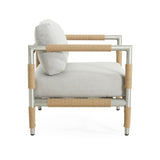 Oriana - Aluminum Outdoor Patio Armchair With Thick Cushions - Light Gray