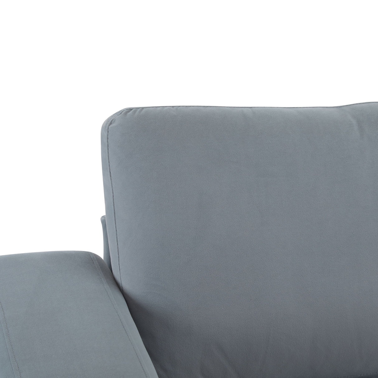 Modern Square Arm Sofa With Soft Fabric Upholstery, Deep Cushions