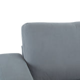 Modern Square Arm Sofa With Soft Fabric Upholstery, Deep Cushions