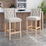 Vienna - Contemporary Fabric Tufted & Wingback Counter Stools (Set of 2)