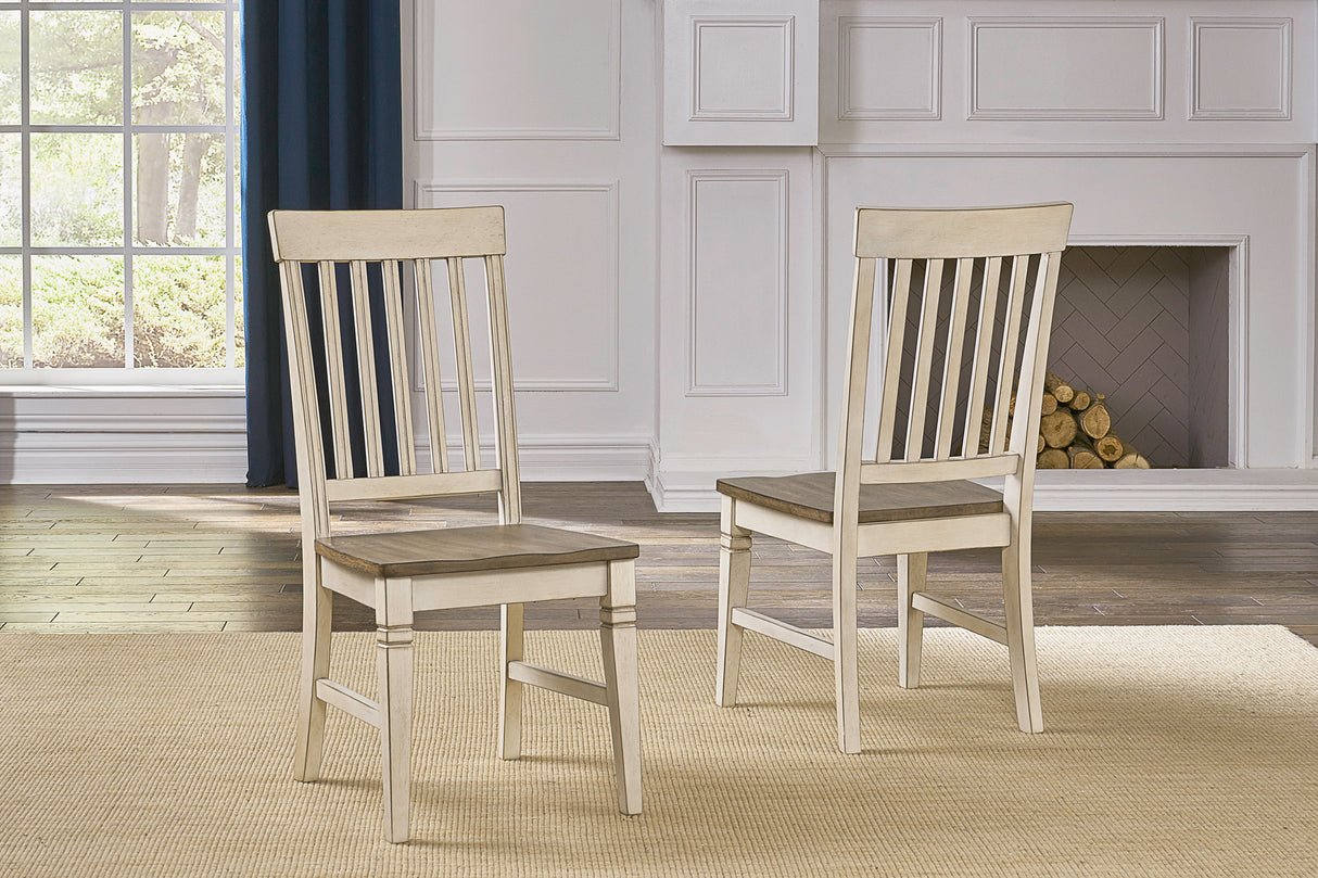 Beacon Dining Slatback Chair With Wood Seat