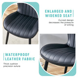 Minimalist Ergonomic Dining Chair (Set of 4) With Curved Cushions And Metal Frame - Black