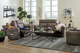 Tranquility - Power Headrest Power Lay Flat Reclining Cons Loveseat With CR3 Heat / Massage / Lumbar - Pewter