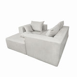 Modular Corner Sofa With Soft Linen Fabric