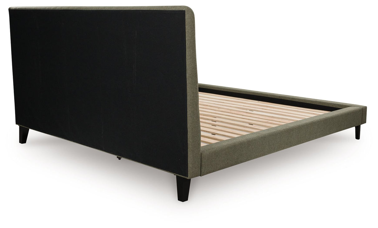 Chirason - Sage Green - California King Upholstered Bed With Roll Slats