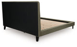 Chirason - Sage Green - California King Upholstered Bed With Roll Slats