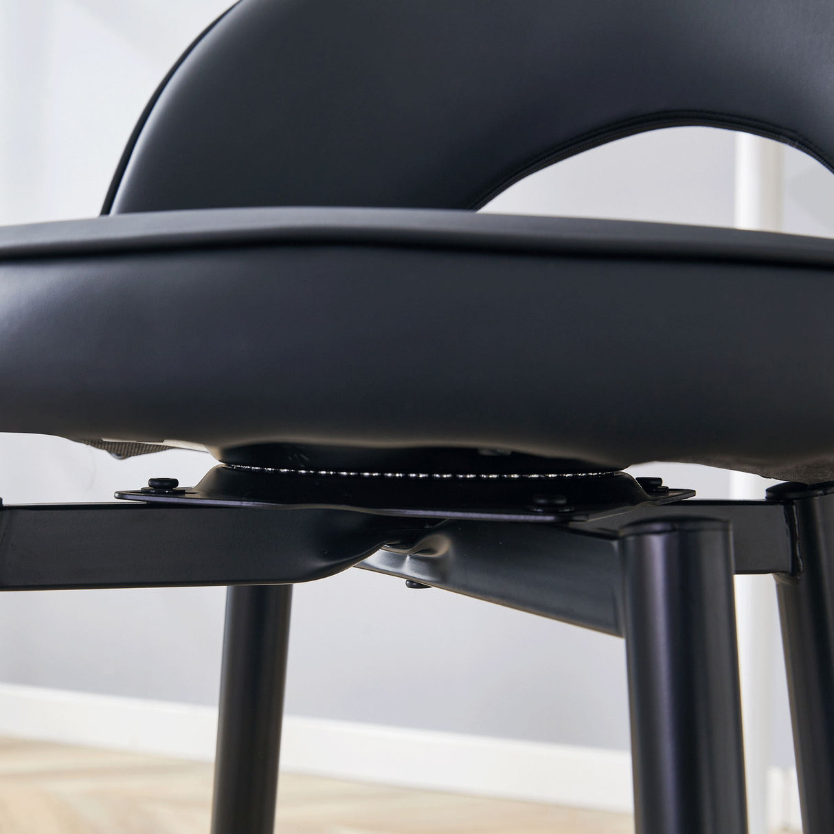 Modern Upholstered 360° Rotatable Bar Chair With Metal Legs For Dining Room (Set of 2)