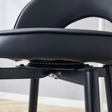 Modern Upholstered 360° Rotatable Bar Chair With Metal Legs For Dining Room (Set of 2)