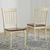 British Isles Dining Slatback Sidechair With Wood Seat