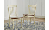 British Isles Dining Slatback Sidechair With Wood Seat