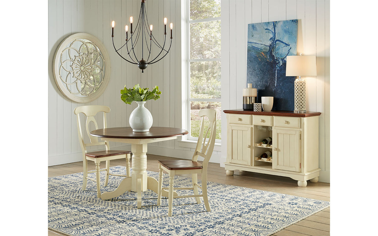 British Isles Dining Napoleon Sidechair With Wood Seat