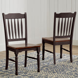 British Isles Dining Slatback Sidechair W/ Wood Seat