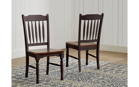 British Isles Dining Slatback Sidechair W/ Wood Seat