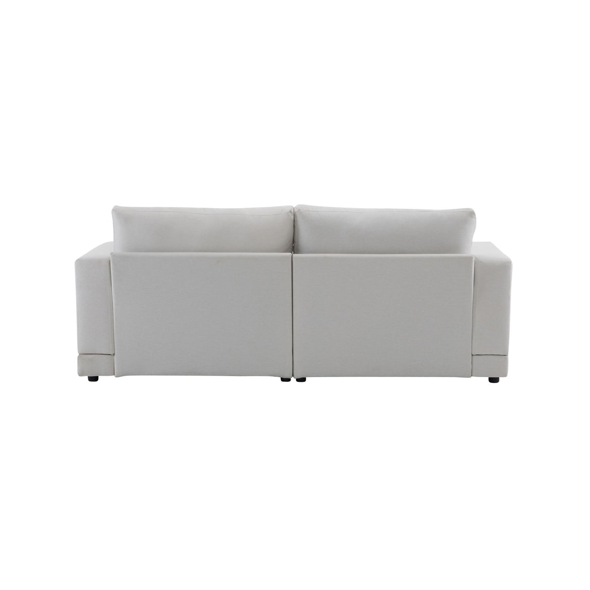Modern Square Arm Sofa With Soft Fabric Upholstery, Deep Cushions