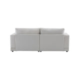 Modern Square Arm Sofa With Soft Fabric Upholstery, Deep Cushions