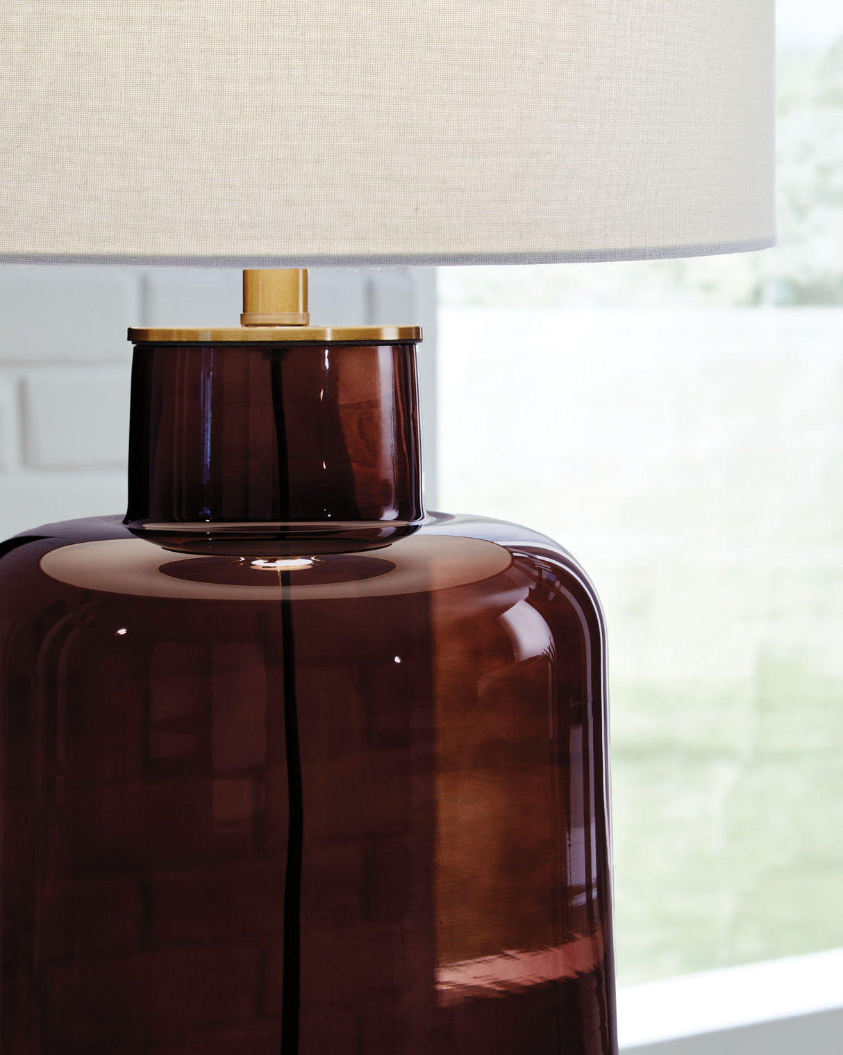 Mette - Brown / Gold Finish - Glass Table Lamp