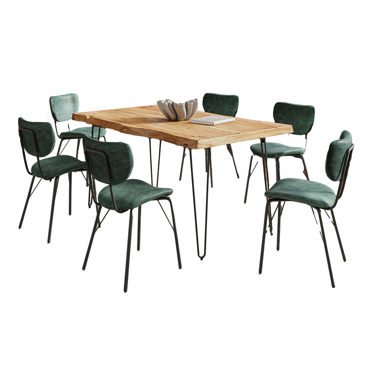 Nature's Edge - 7 Piece Upholstered Dining Set - Natural