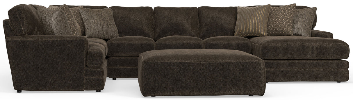 Mammoth - 3 Piece Sectional With Cocktail Ottoman (RSF Chaise) - Chocolate