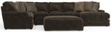 Mammoth - 3 Piece Sectional With Cocktail Ottoman (RSF Chaise) - Chocolate