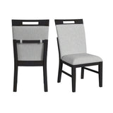 Transcend - Dining Side Chair With Fabric (Set of 2) - Charcoal And Light Gray