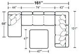 Glacier - Sectional With 9 Accent Pillows And Ottoman Set