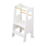 Standing Tower, Child Kitchen Step Stool Toddler, Montessori Stool Adjustable Height - White